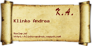 Klinko Andrea névjegykártya