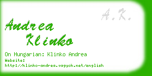 andrea klinko business card